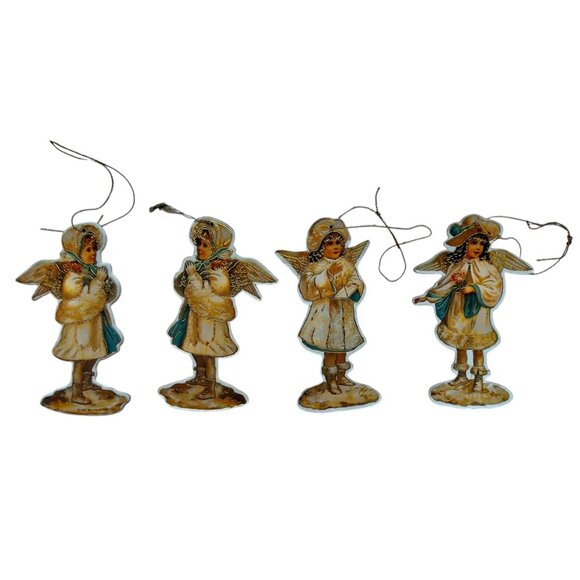 Set Of 4 Vintage Merrimack Publishing Co. Angel Ornaments 1981 - Picture 2 of 6